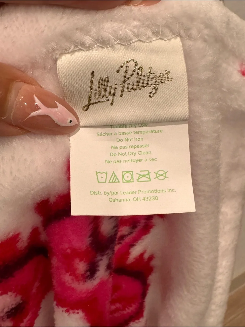 Lilly Pulitzer Plush Fleece Throw Blanket Floral Leopards Pink Green 47x63